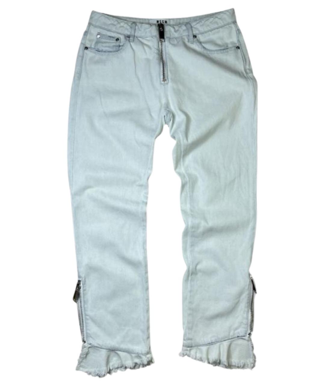 MSGM Голубые хлопко-полиэстеровые джинсы слим, фото 1