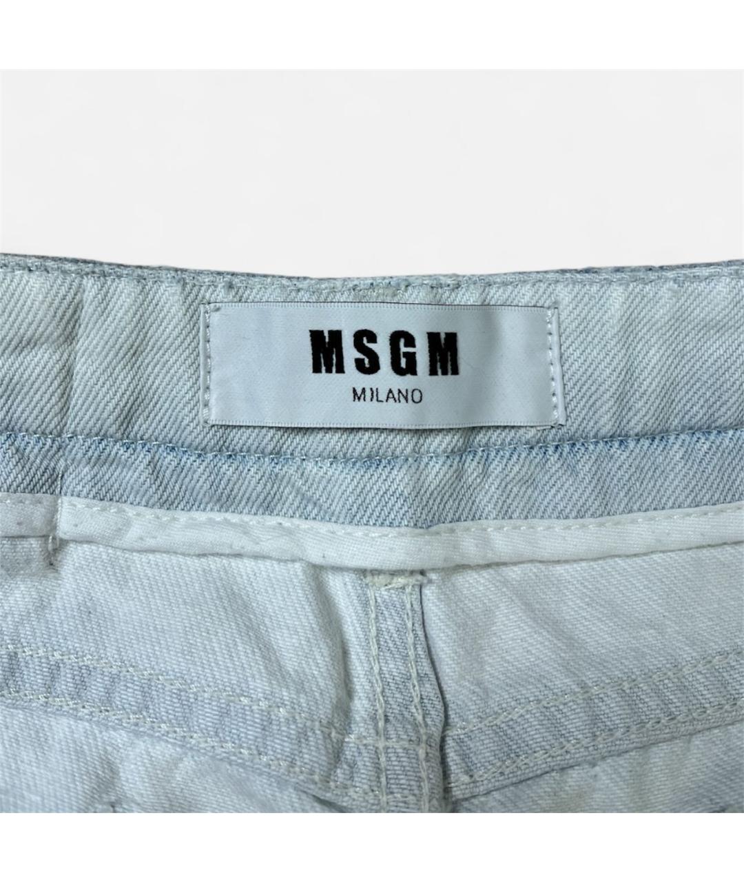 MSGM Голубые хлопко-полиэстеровые джинсы слим, фото 3