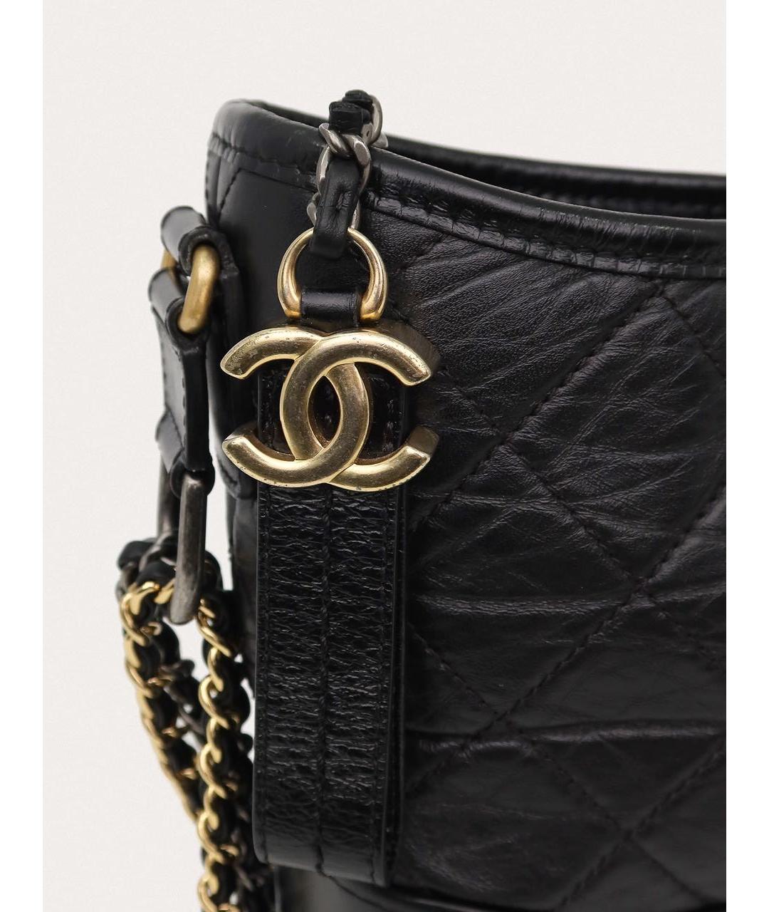 CHANEL Черная кожаная сумка через плечо, фото 6