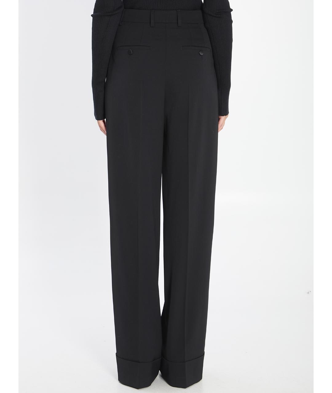 DOLCE&GABBANA Черные шерстяные прямые брюки, фото 4