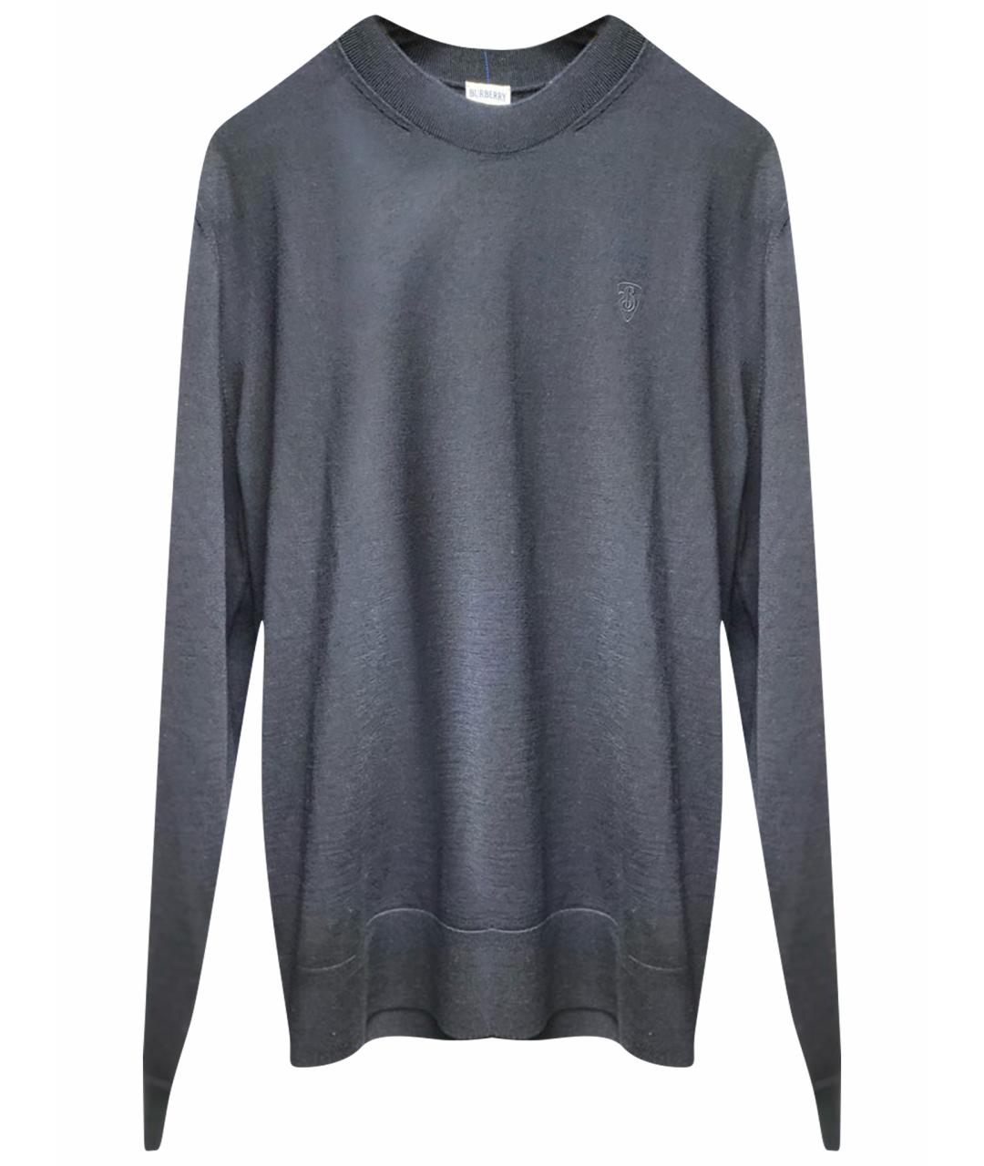 BURBERRY Темно-синий шерстяной джемпер / свитер, фото 1