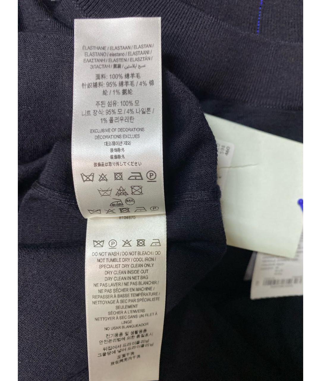 BURBERRY Темно-синий шерстяной джемпер / свитер, фото 6