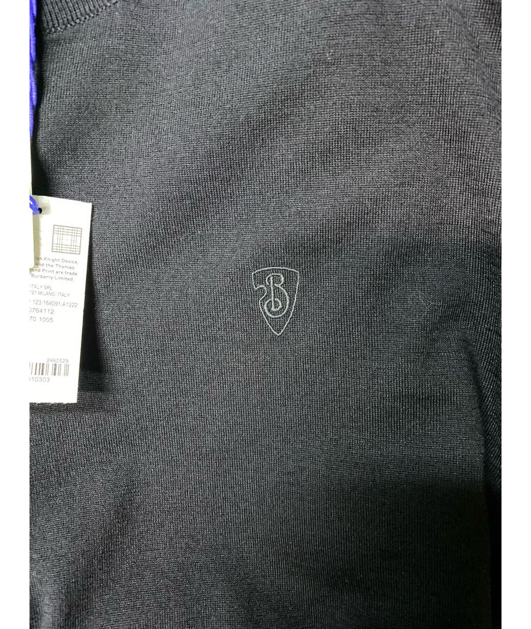 BURBERRY Темно-синий шерстяной джемпер / свитер, фото 4