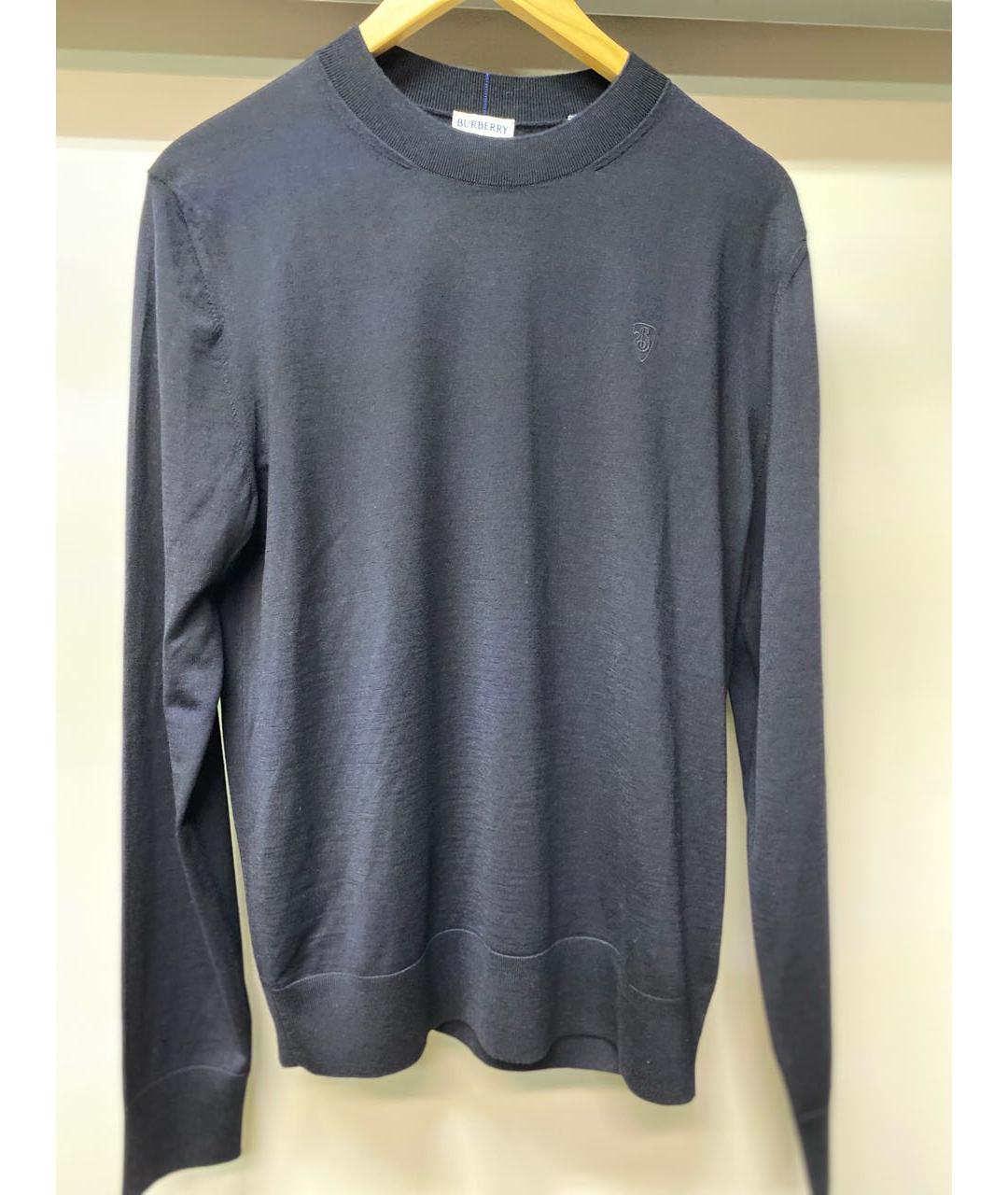 BURBERRY Темно-синий шерстяной джемпер / свитер, фото 7