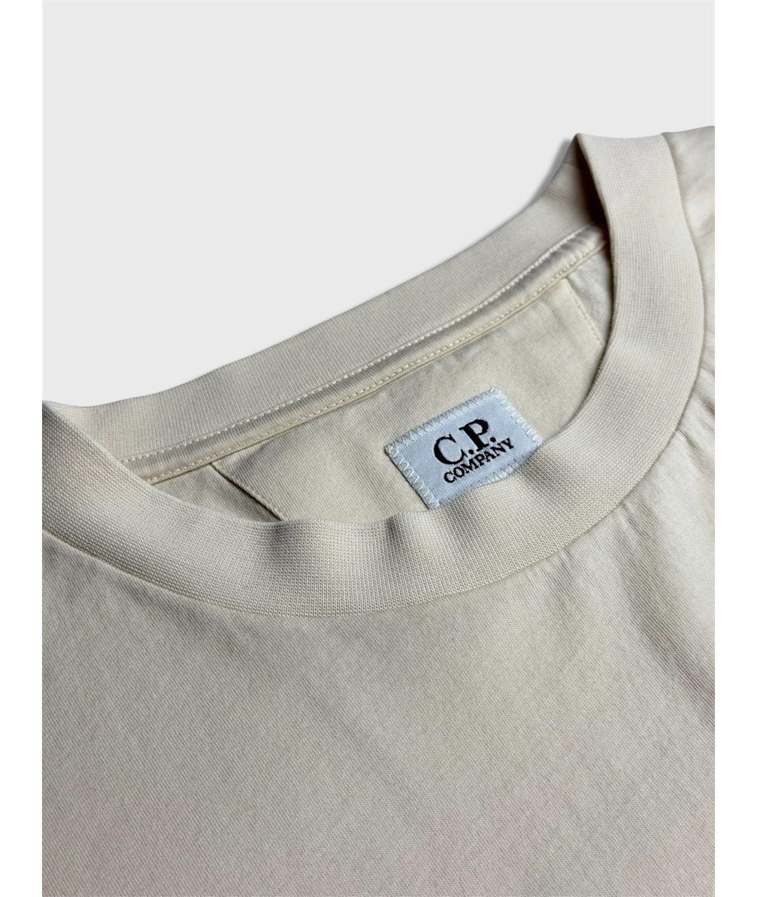 CP COMPANY Бежевая хлопковая футболка, фото 3
