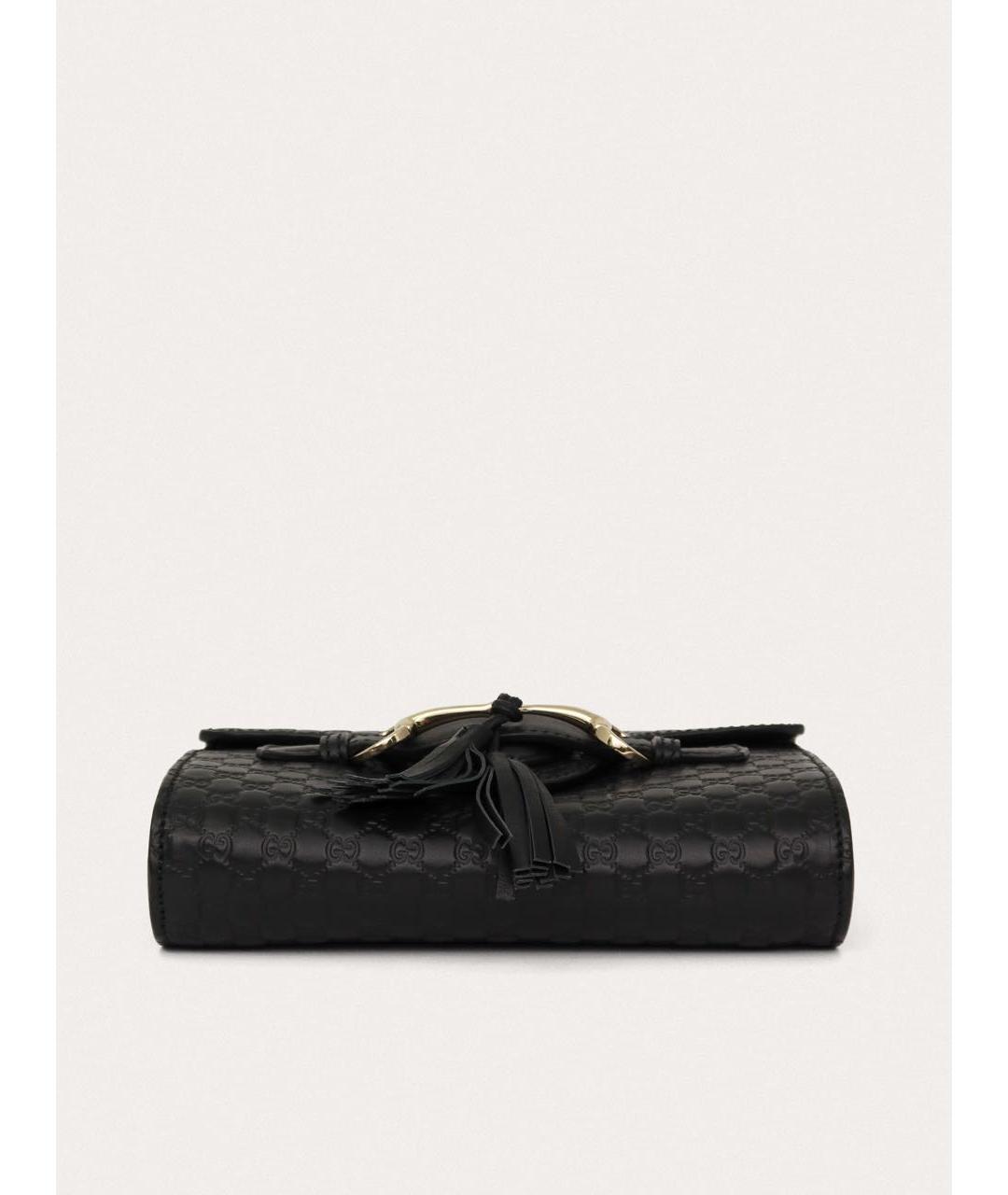 GUCCI Черная кожаная сумка через плечо, фото 5