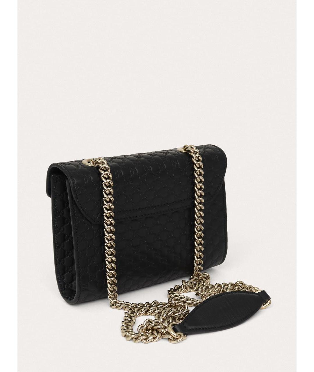 GUCCI Черная кожаная сумка через плечо, фото 8