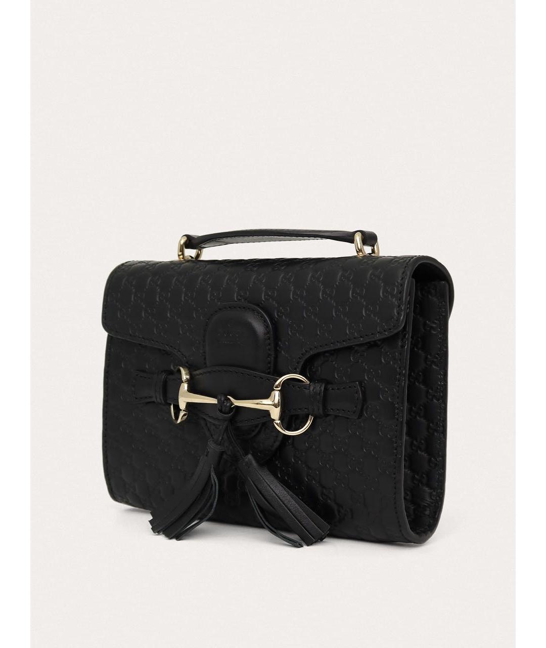 GUCCI Черная кожаная сумка через плечо, фото 2