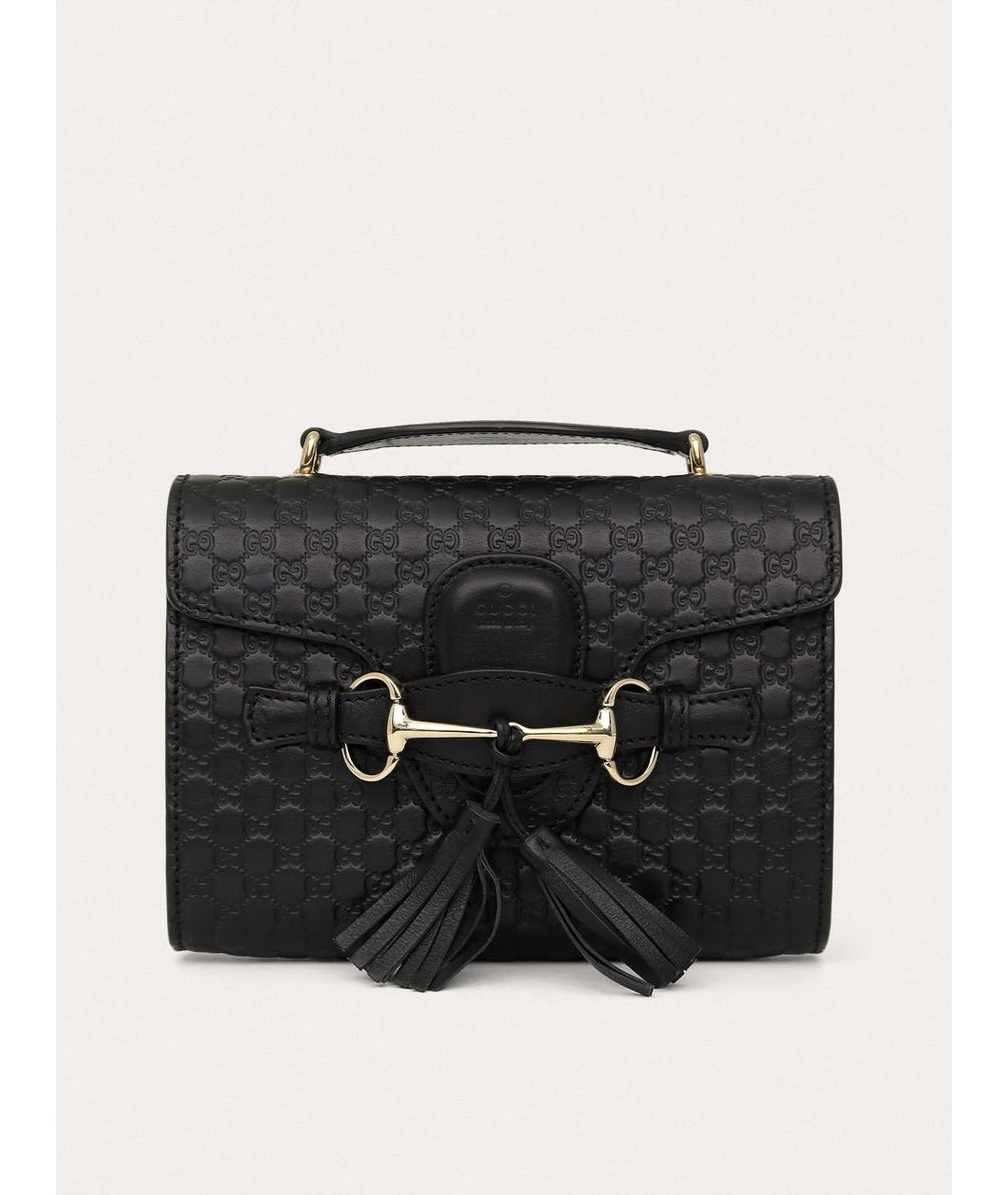 GUCCI Черная кожаная сумка через плечо, фото 9