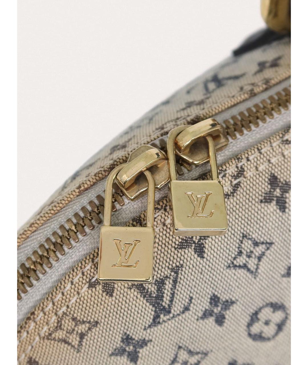 LOUIS VUITTON Синяя кожаная сумка с короткими ручками, фото 6