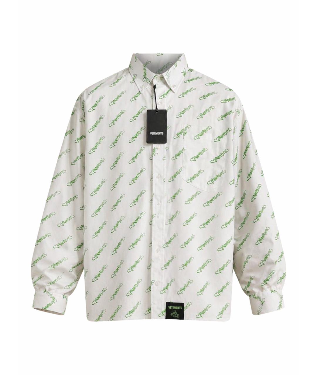 VETEMENTS Белая хлопковая кэжуал рубашка, фото 1