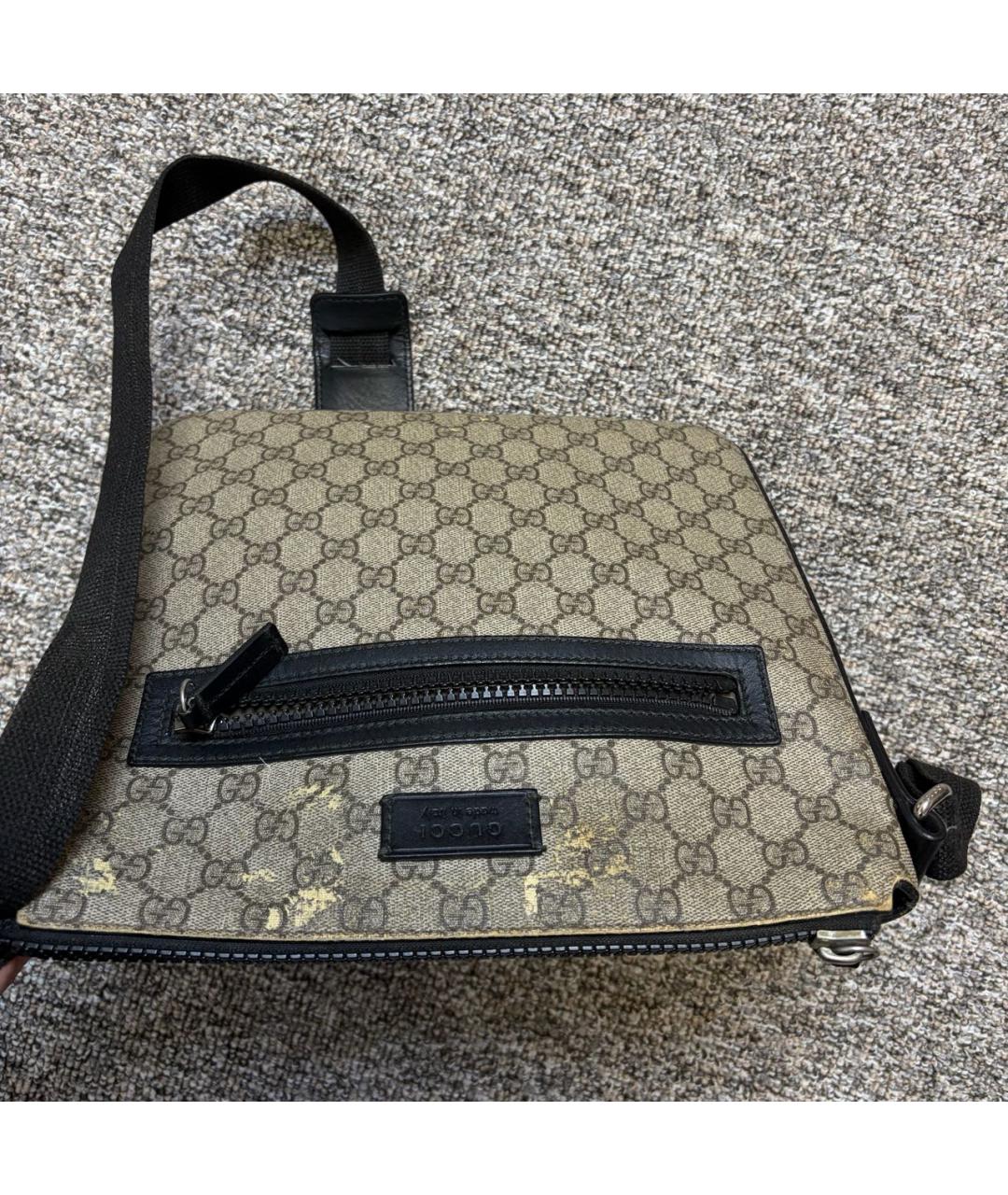 GUCCI Бежевая кожаная сумка на плечо, фото 5