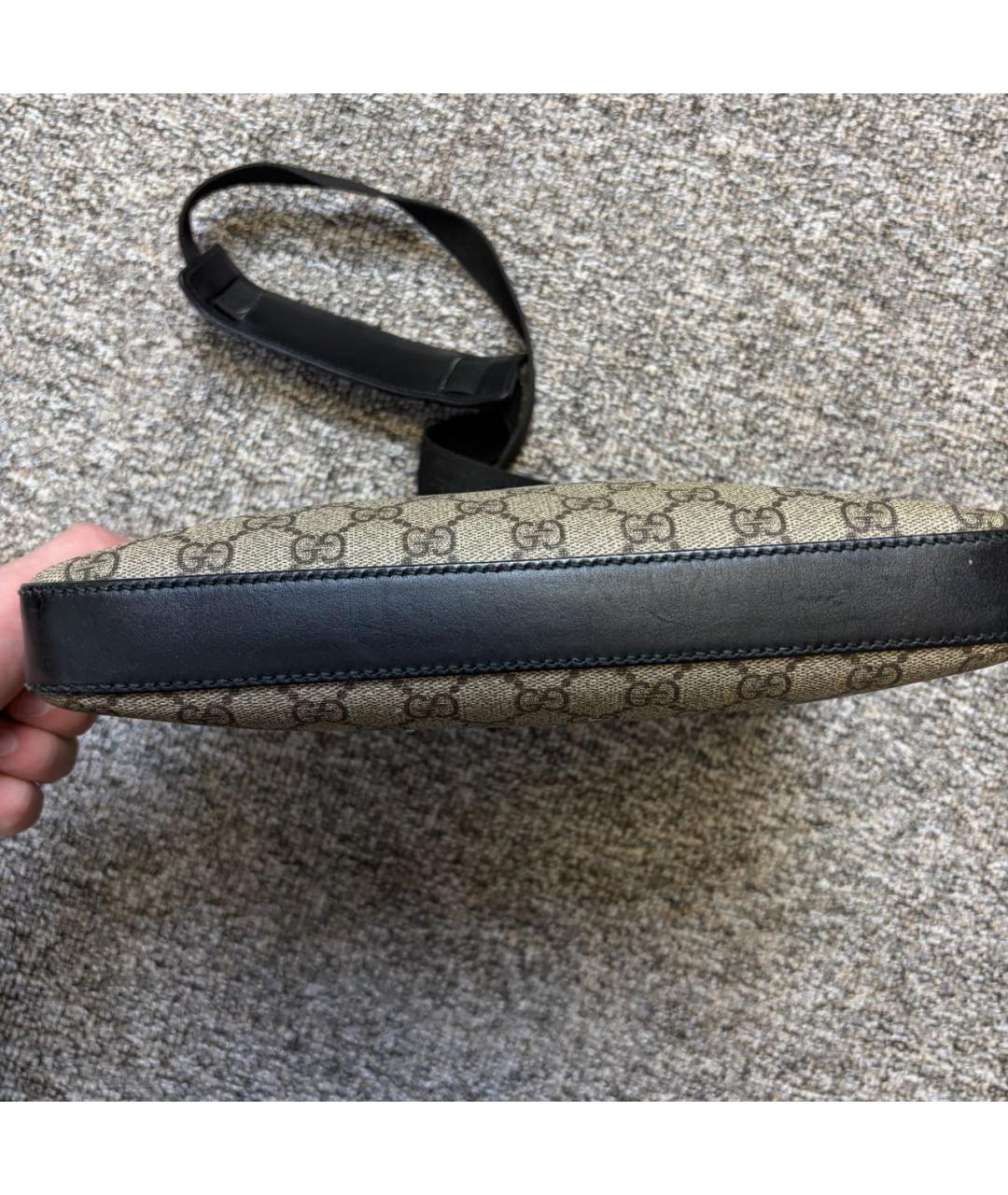 GUCCI Бежевая кожаная сумка на плечо, фото 4