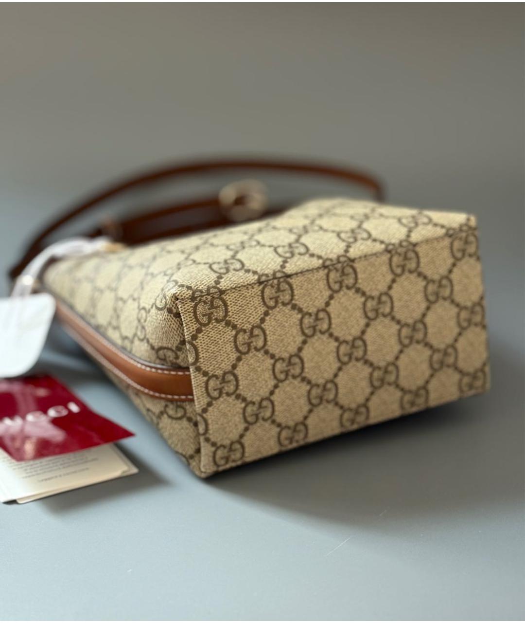 GUCCI Бежевая кожаная сумка через плечо, фото 3