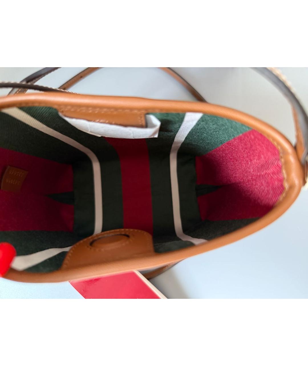 GUCCI Бежевая кожаная сумка через плечо, фото 6