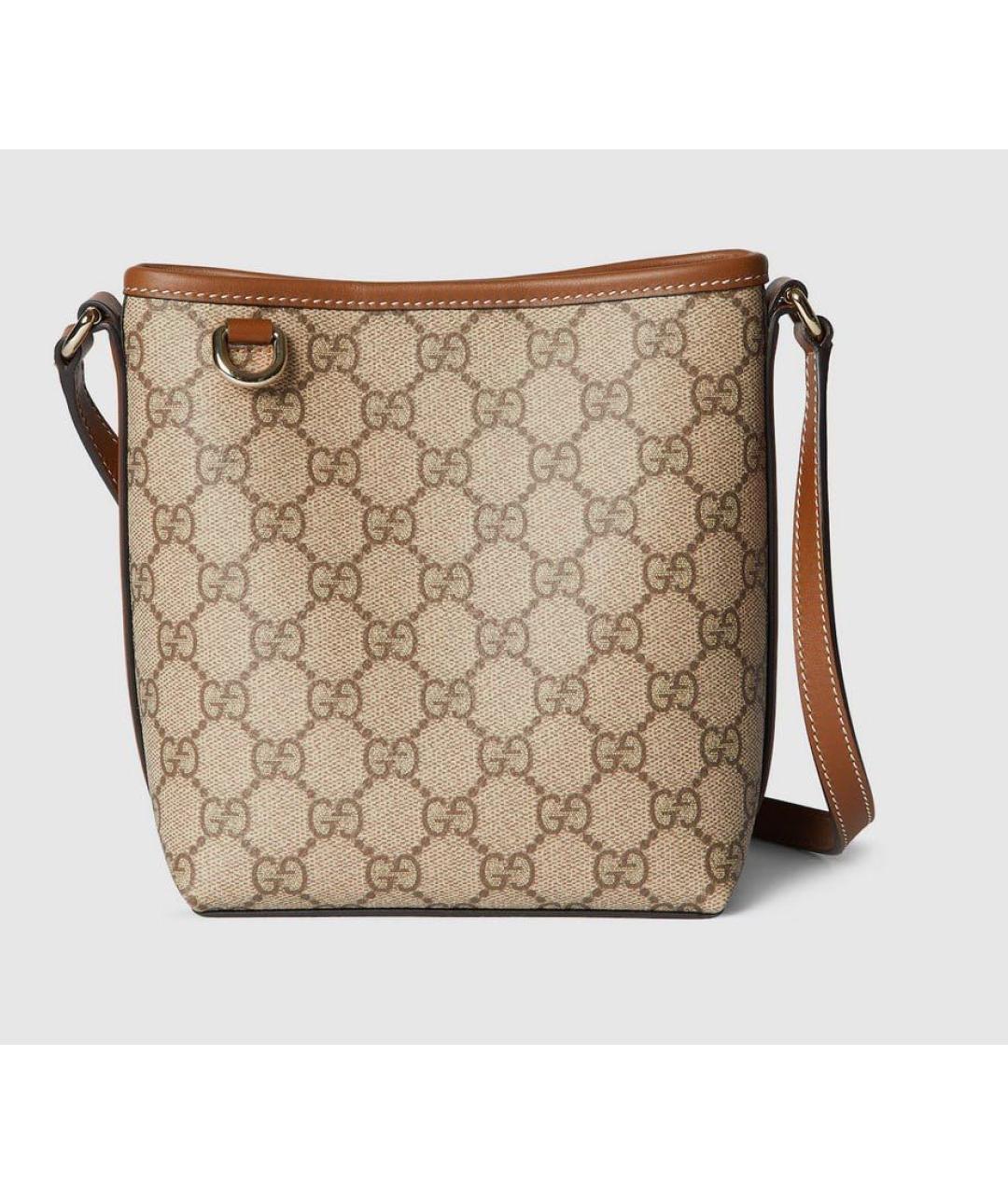 GUCCI Бежевая кожаная сумка через плечо, фото 9