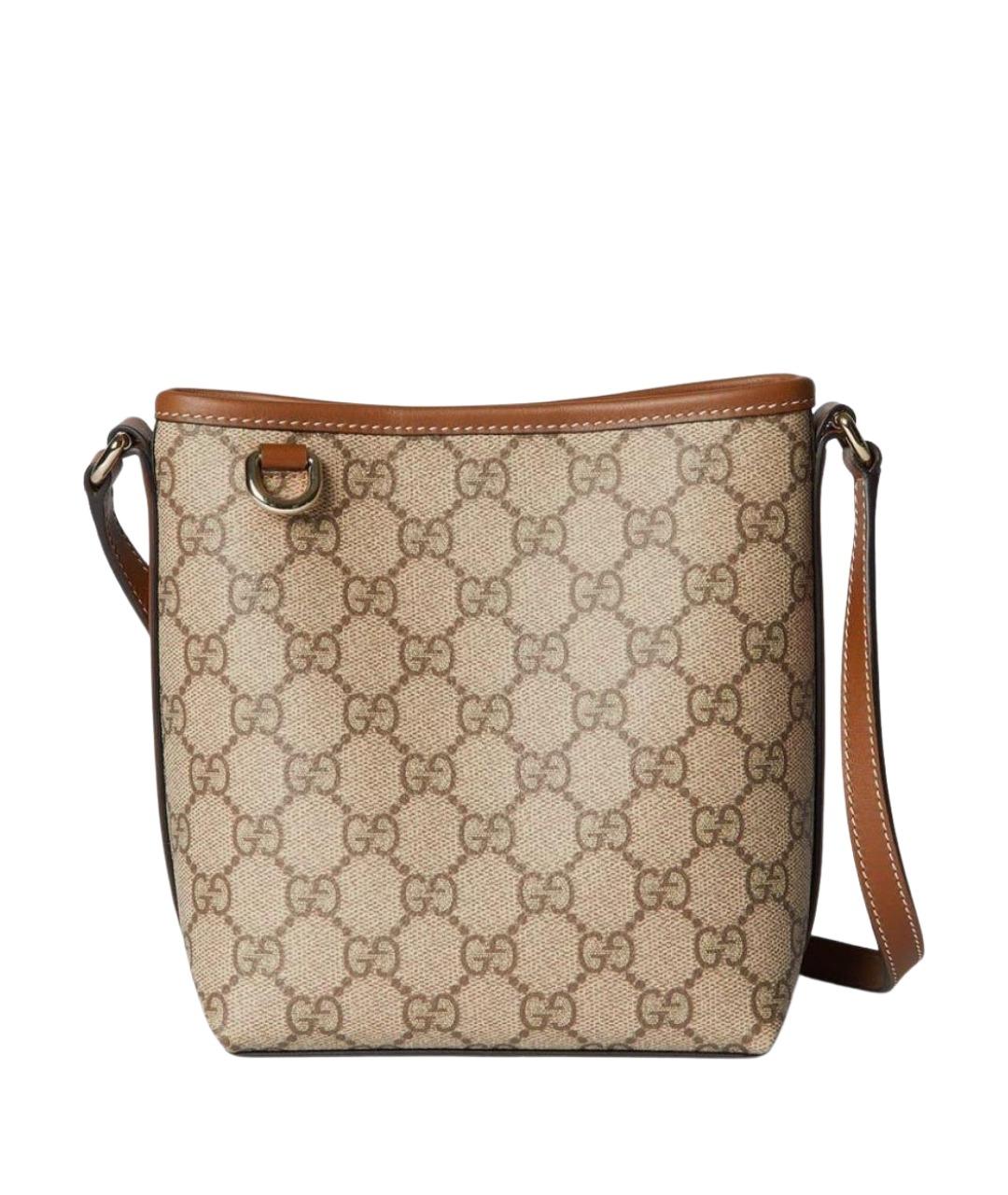 GUCCI Бежевая кожаная сумка через плечо, фото 1