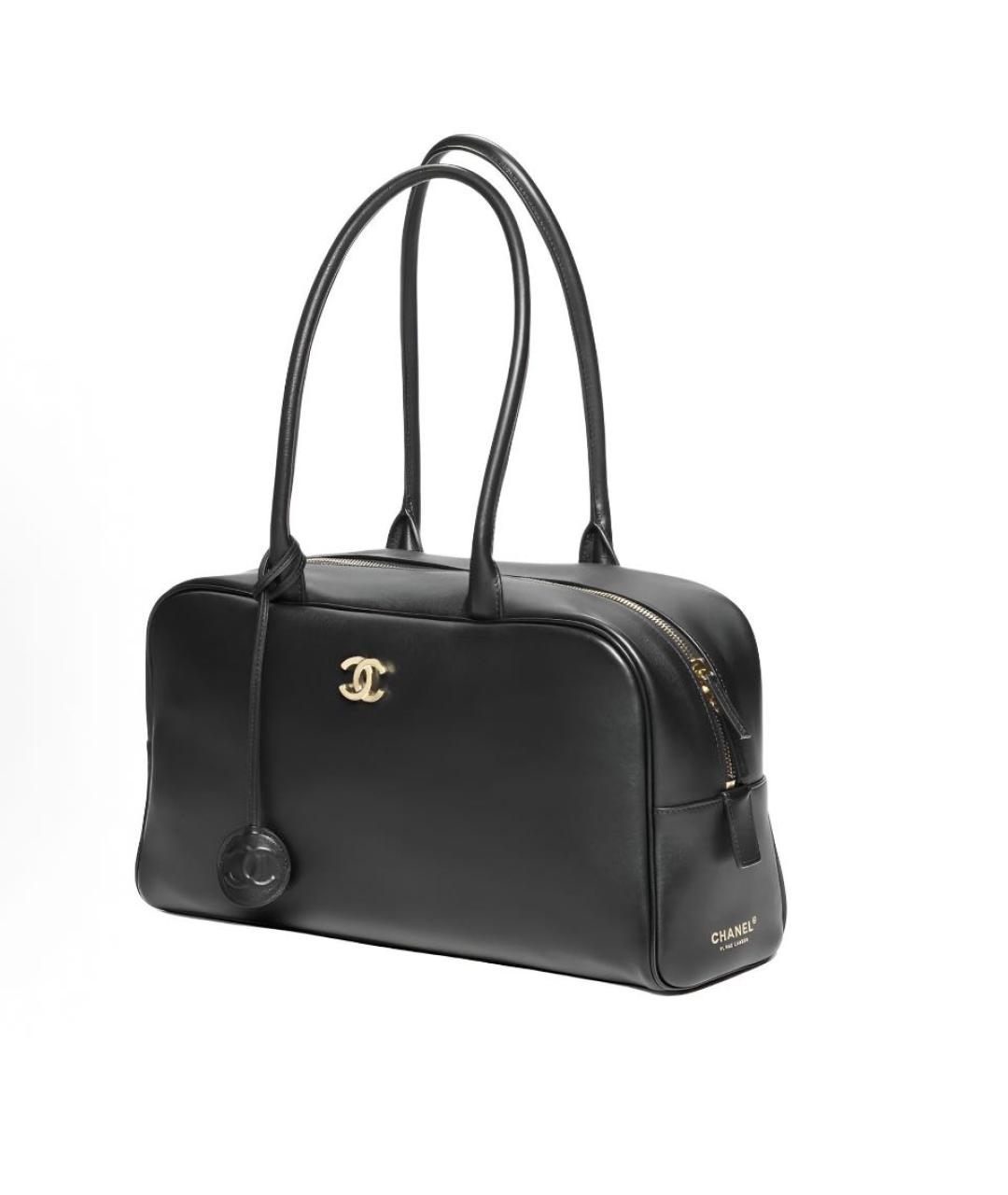 CHANEL Черная кожаная сумка через плечо, фото 2