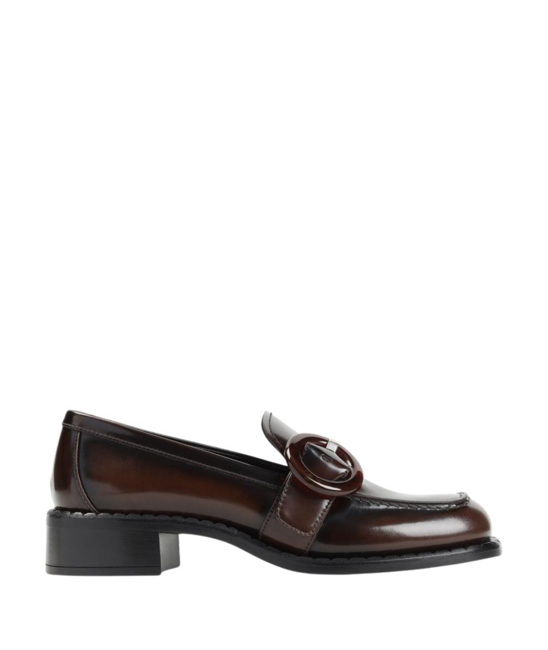PRADA Коричневые кожаные лоферы, фото 1