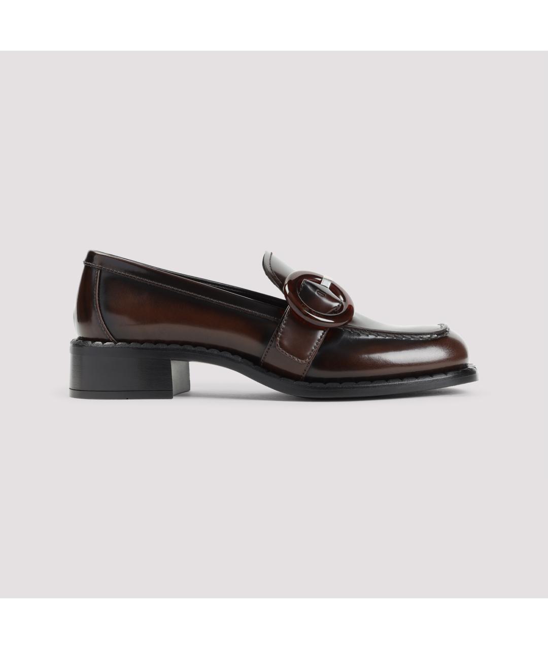 PRADA Коричневые кожаные лоферы, фото 2