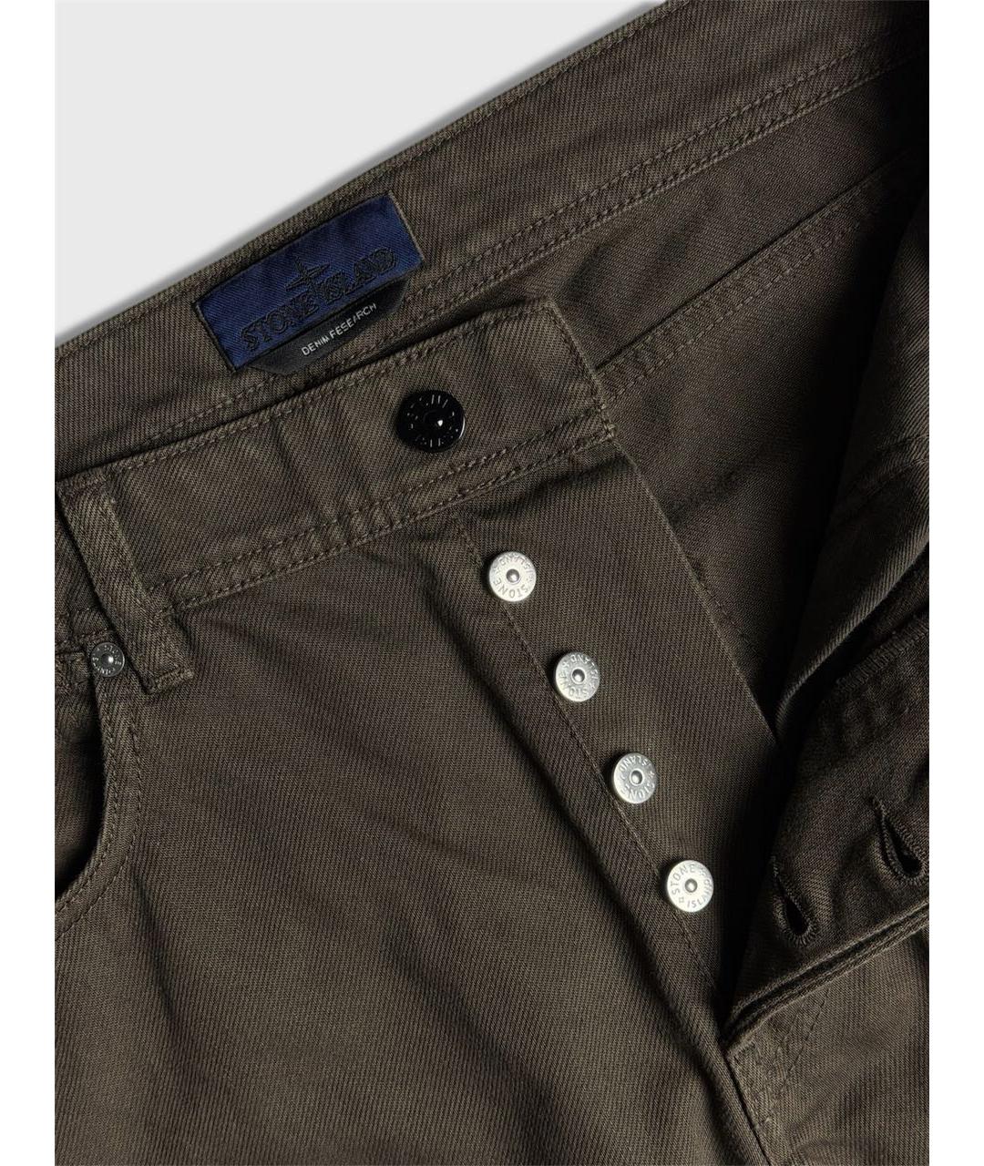 STONE ISLAND Коричневые прямые джинсы, фото 3