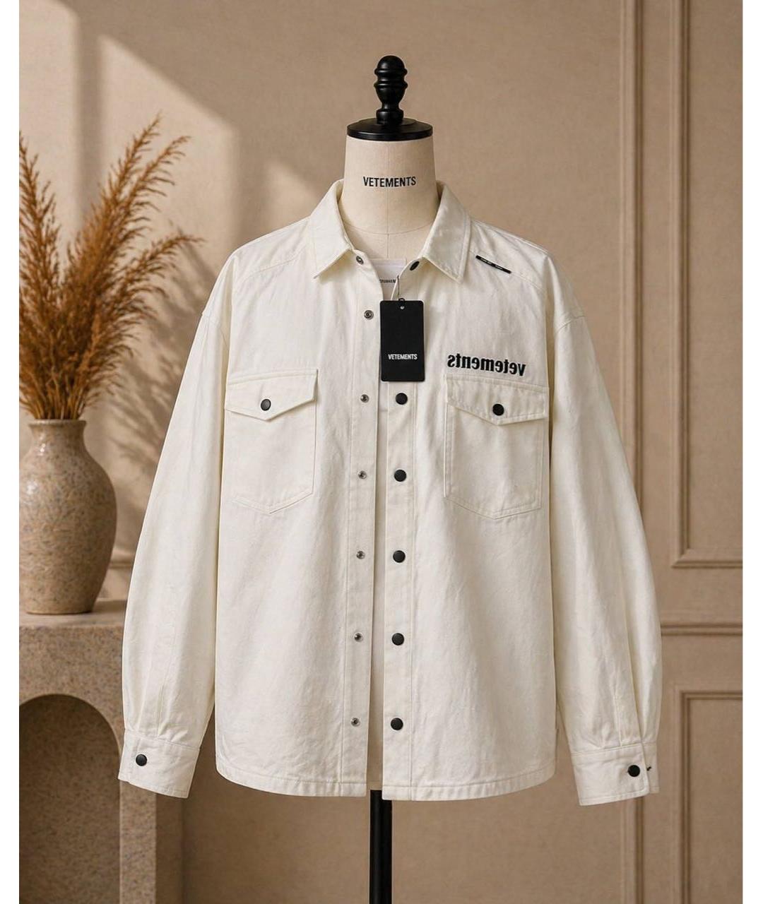 VETEMENTS Белая хлопковая кэжуал рубашка, фото 7