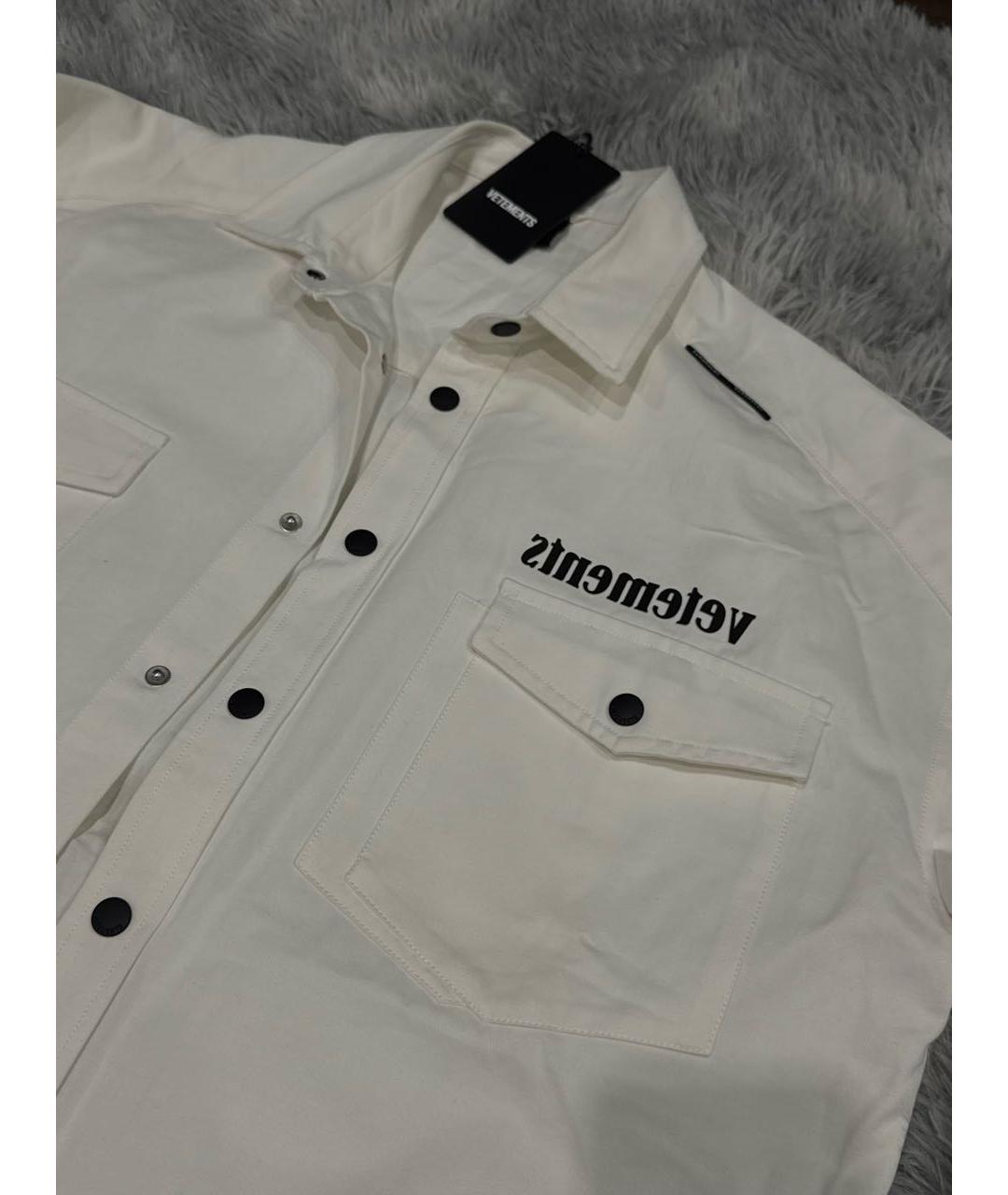 VETEMENTS Белая хлопковая кэжуал рубашка, фото 6