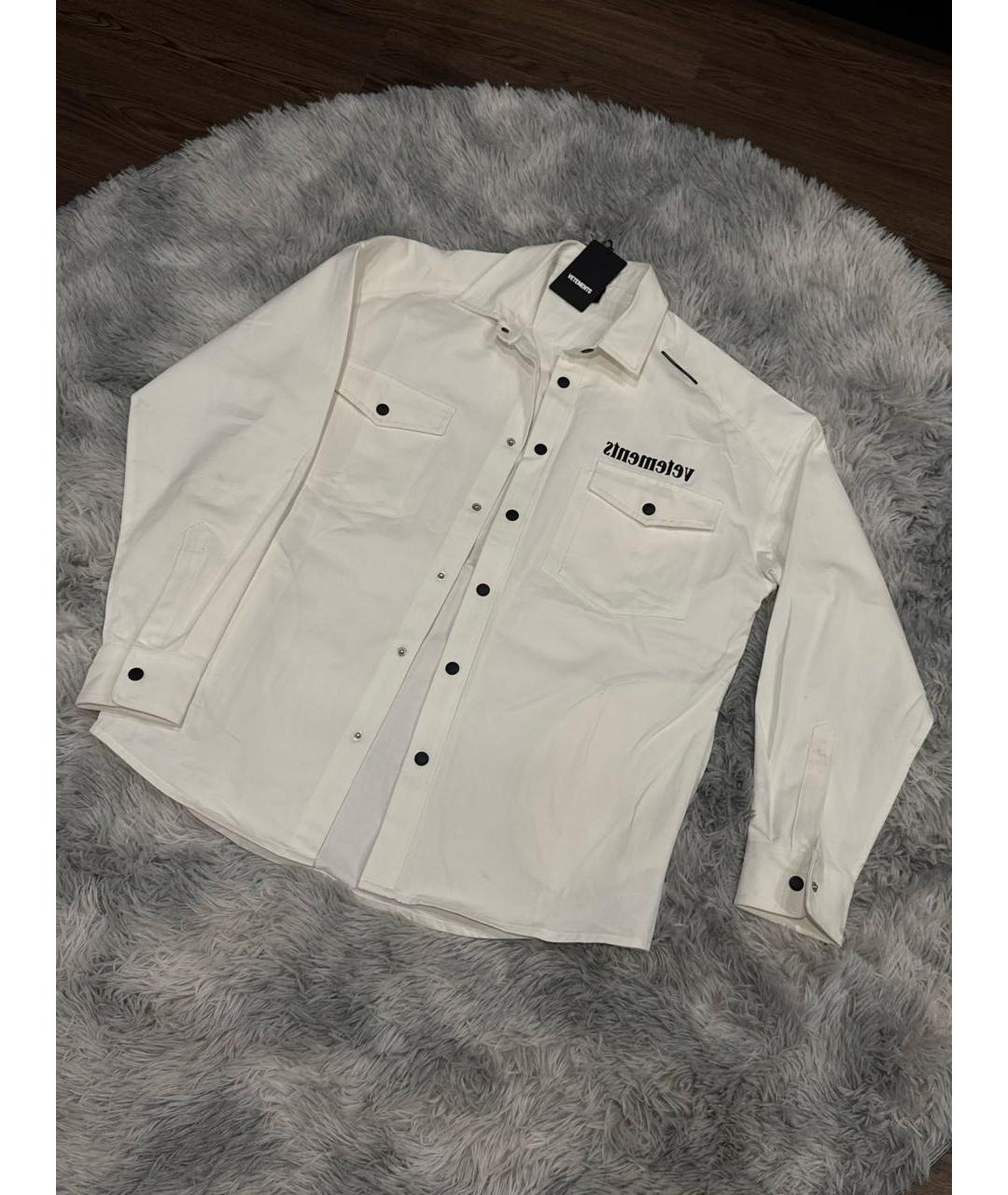 VETEMENTS Белая хлопковая кэжуал рубашка, фото 4
