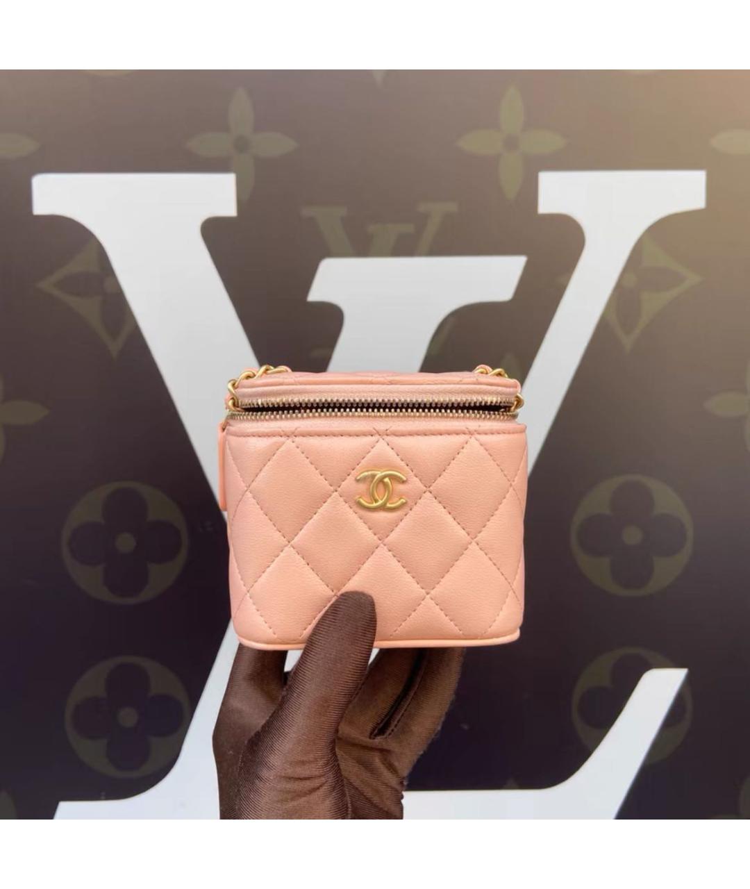 CHANEL Розовая кожаная сумка через плечо, фото 6