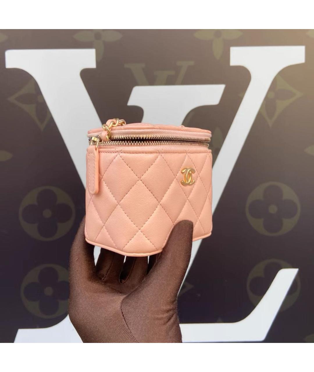 CHANEL Розовая кожаная сумка через плечо, фото 3