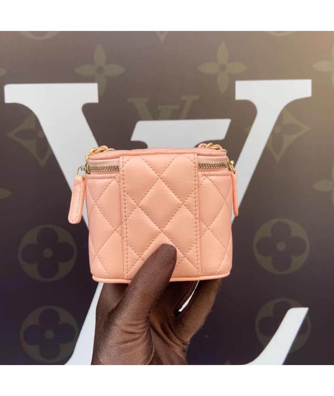CHANEL Розовая кожаная сумка через плечо, фото 5