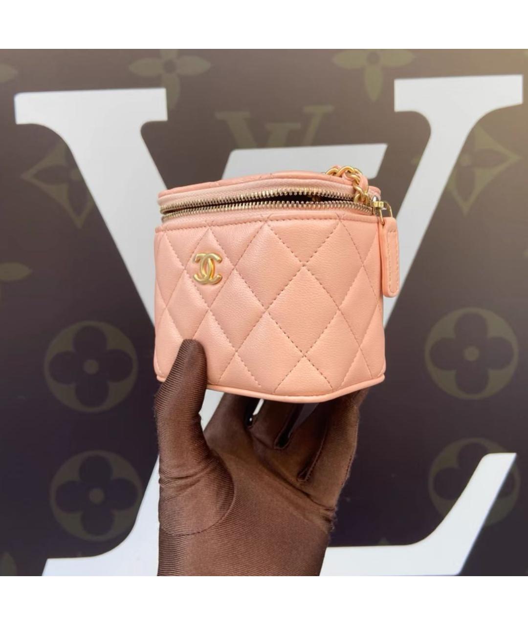 CHANEL Розовая кожаная сумка через плечо, фото 4