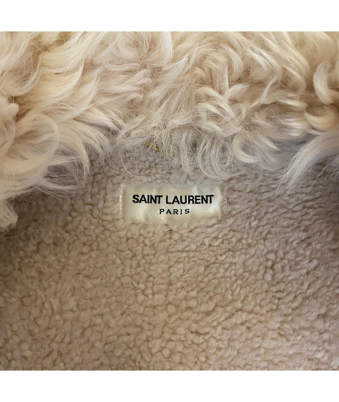 SAINT LAURENT Черная кожаная дубленка, фото 5