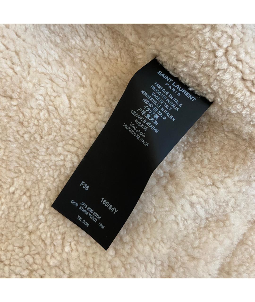 SAINT LAURENT Черная кожаная дубленка, фото 3