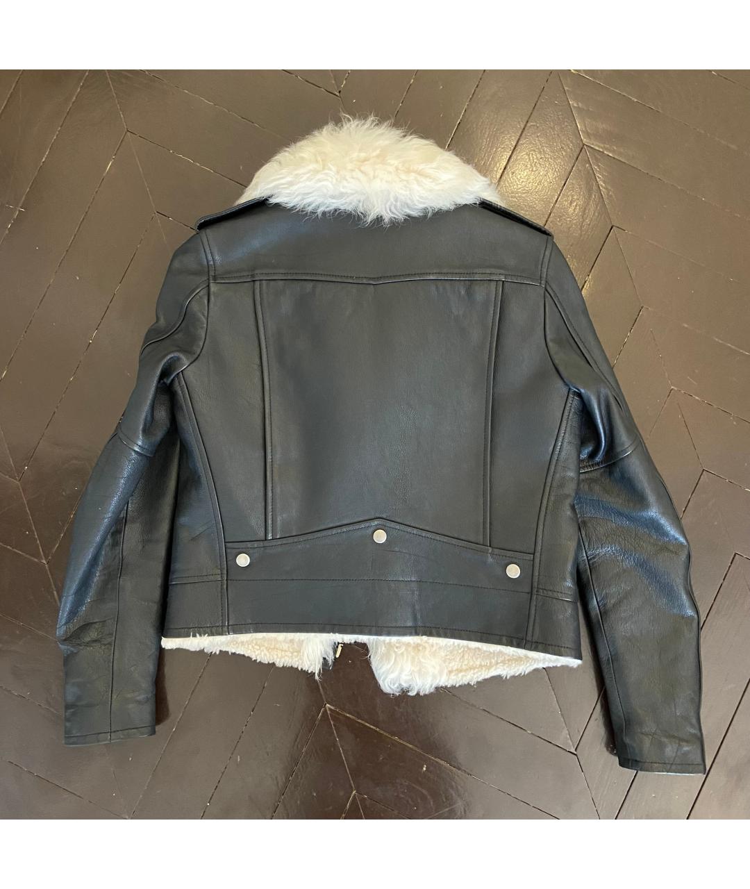 SAINT LAURENT Черная кожаная дубленка, фото 2