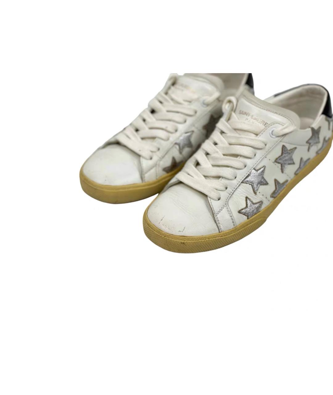 SAINT LAURENT Белые кожаные кеды, фото 3