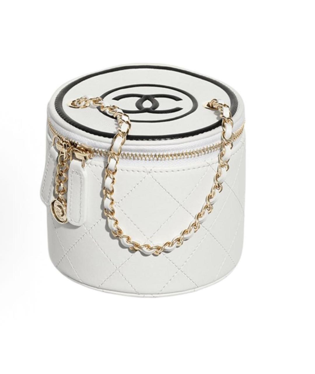 CHANEL Белая кожаная сумка через плечо, фото 9