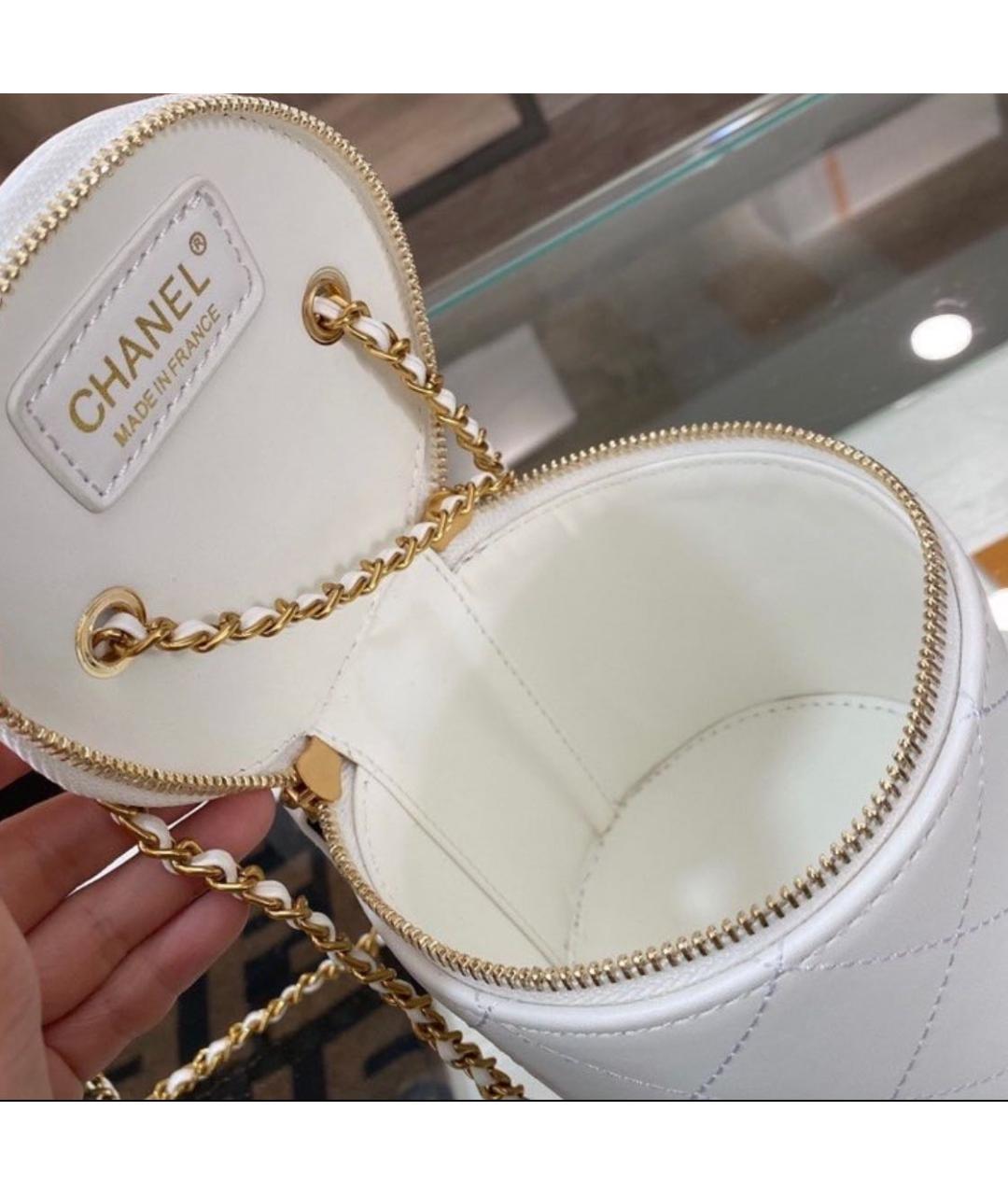 CHANEL Белая кожаная сумка через плечо, фото 7