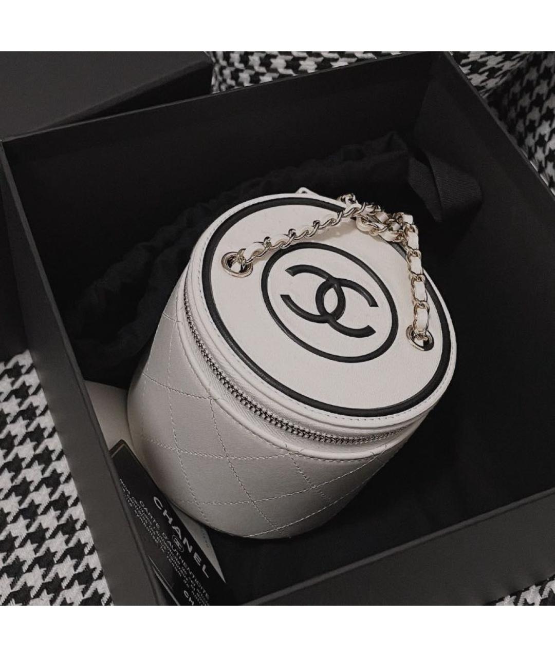 CHANEL Белая кожаная сумка через плечо, фото 5