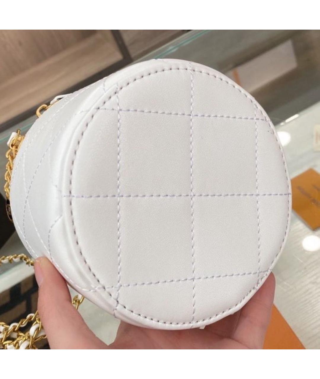 CHANEL Белая кожаная сумка через плечо, фото 8