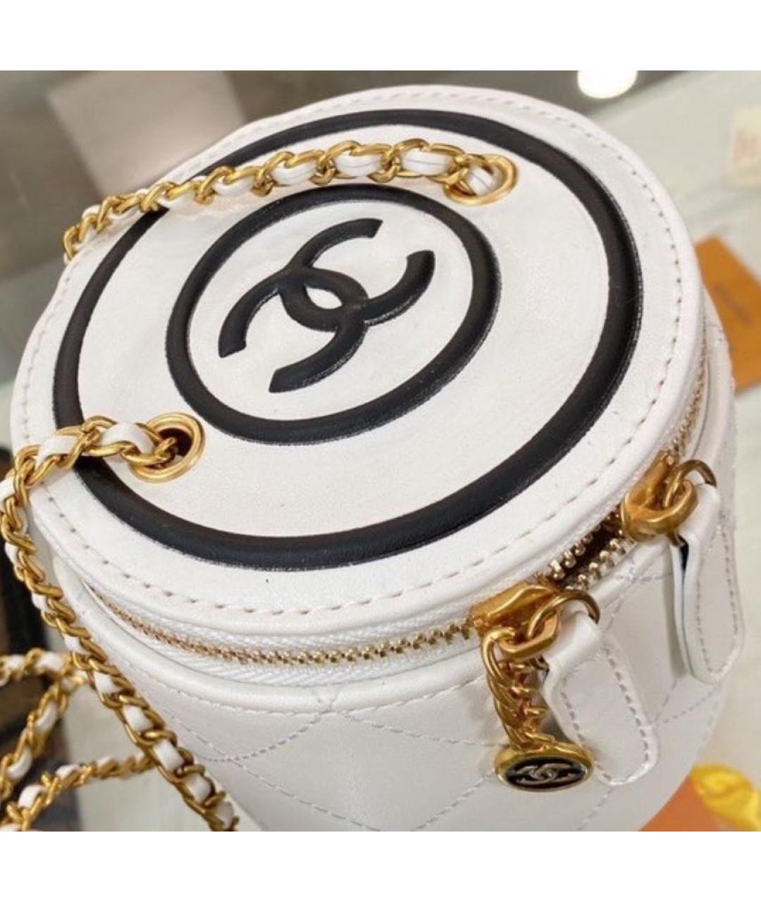 CHANEL Белая кожаная сумка через плечо, фото 6