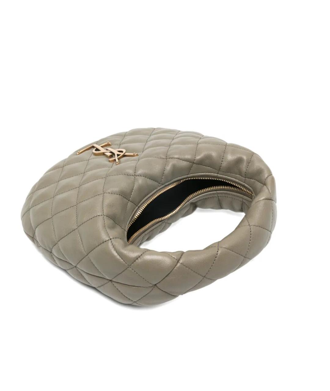 SAINT LAURENT Зеленая кожаная сумка через плечо, фото 5