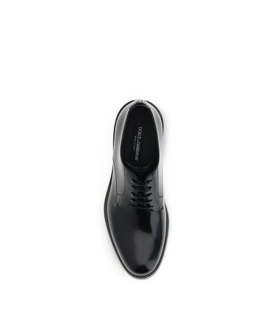 DOLCE&GABBANA Черные кожаные туфли, фото 4