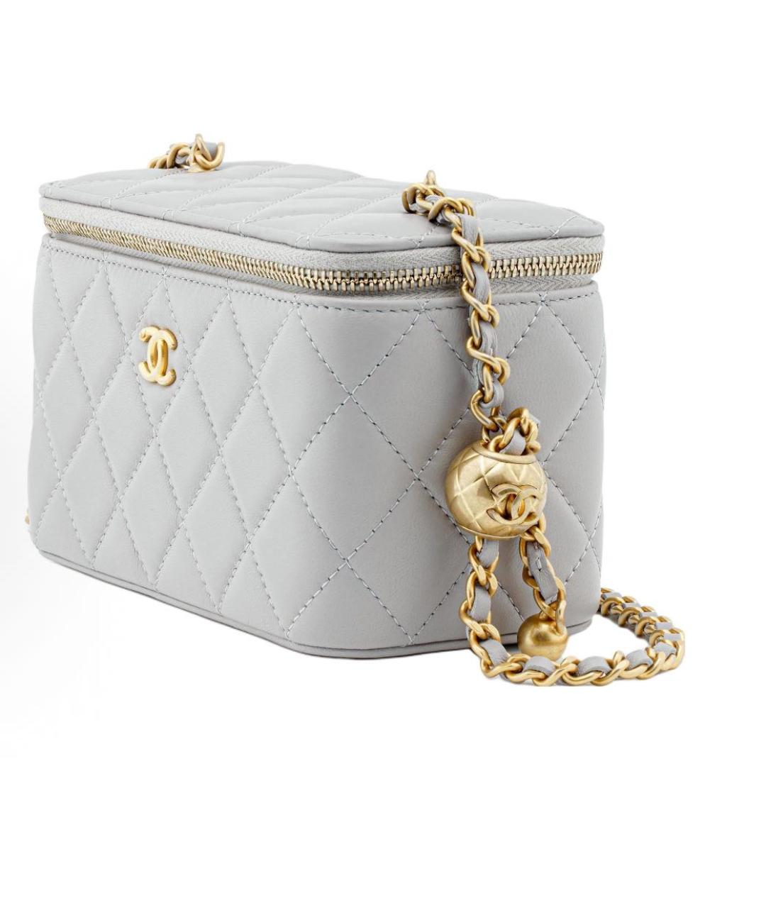 CHANEL Серая кожаная сумка через плечо, фото 2