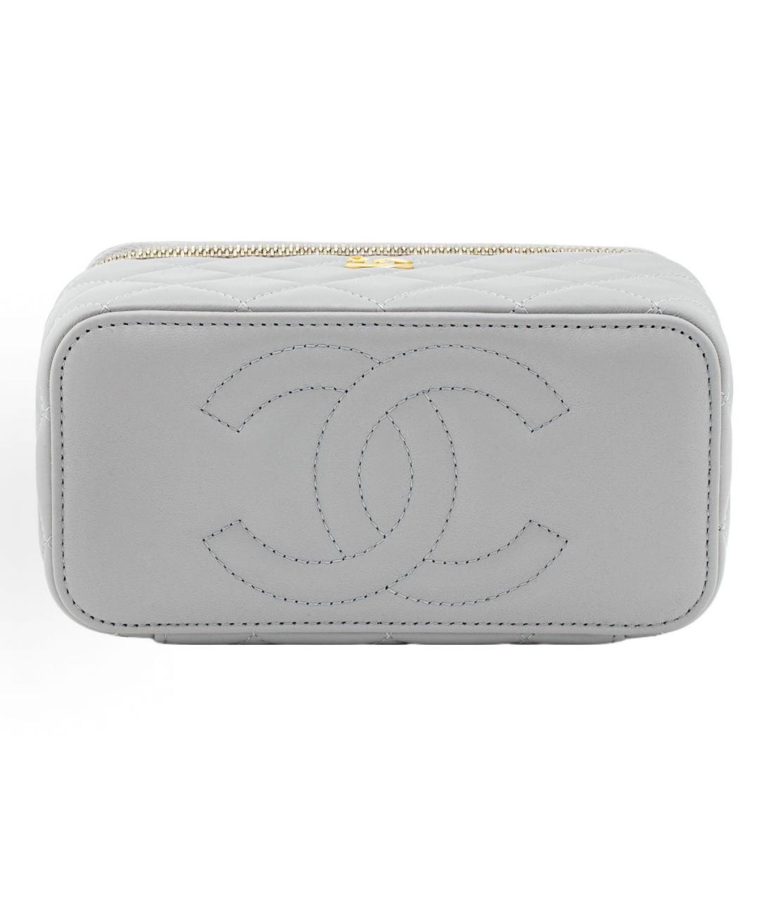 CHANEL Серая кожаная сумка через плечо, фото 3