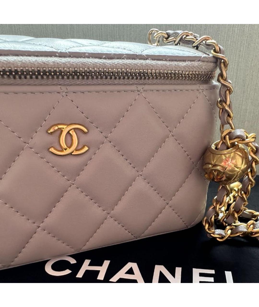 CHANEL Серая кожаная сумка через плечо, фото 8