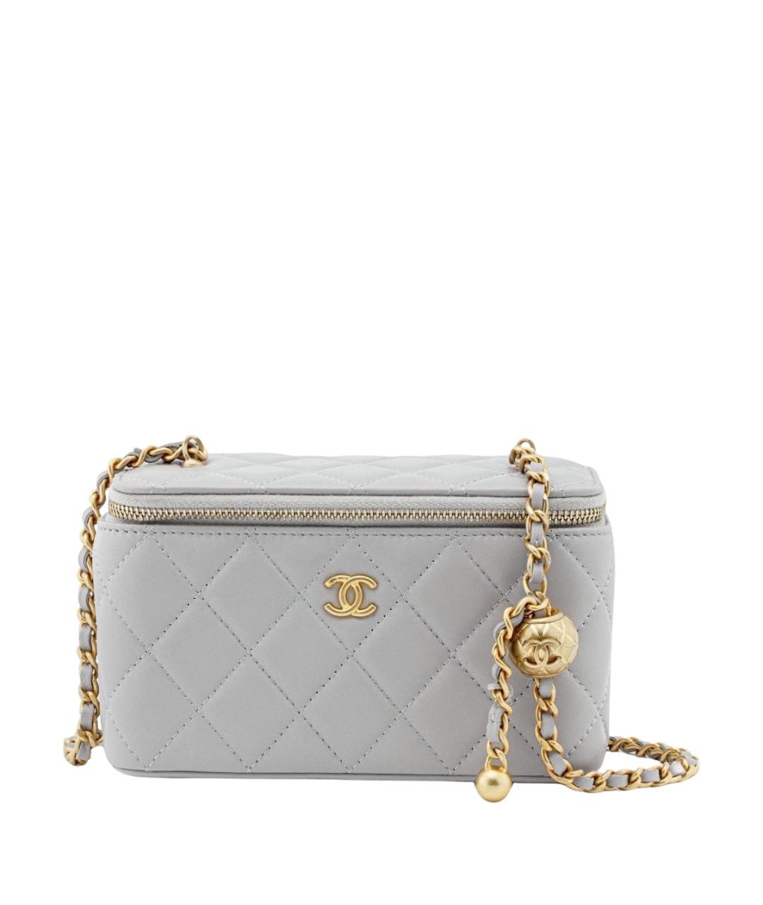CHANEL Серая кожаная сумка через плечо, фото 1