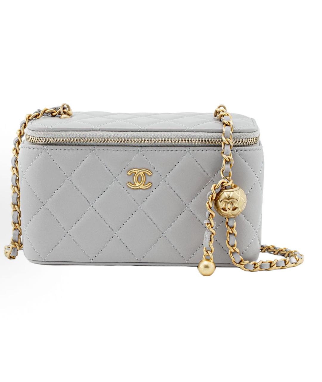 CHANEL Серая кожаная сумка через плечо, фото 9