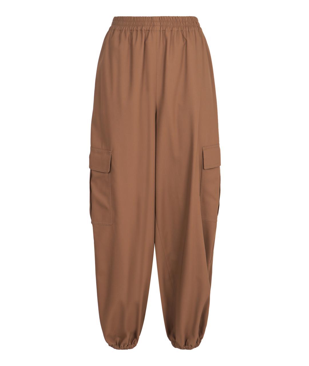 MAX MARA Бежевые хлопковые прямые брюки, фото 3