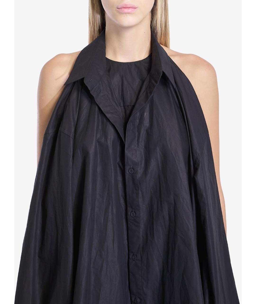 BALENCIAGA Черное хлопковое повседневное платье, фото 5